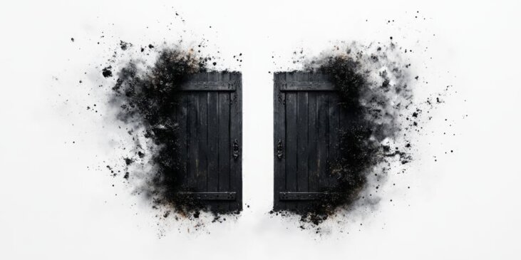 Doors closing that dissolve around the edges
